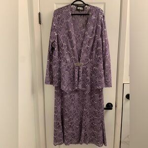 Ursula of Switzerland Lavender Lace Sequin Wedding Dress Ensemble